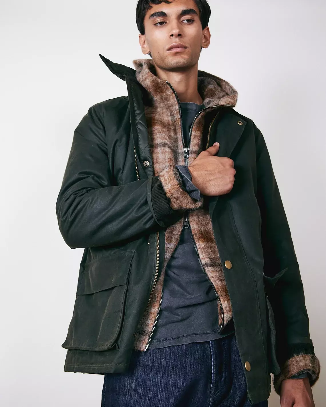 Brixtol Textiles Curtis Olive Herren Wachsjacke Wasserabweisend grün